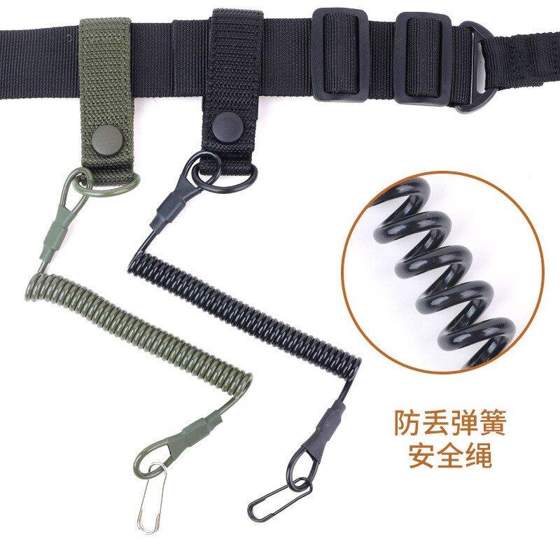 Spring Keychain Rope Set of Two with Carabiner, Adjustable Spring Rope for Hiking, Durable and Versatile Outdoor Gear Accessory