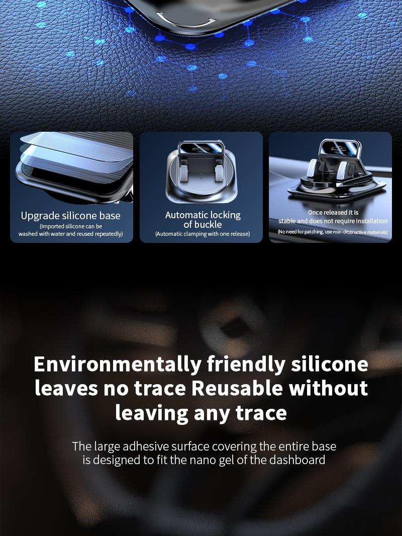 Car phone holder 360 degree rotation, suitable for car navigation in-car dashboard, horizontal and vertical screen adjustment angle, suction cup fixed non-slip mobile phone holder suitable for iPhone and Android Car Mount Smartphone