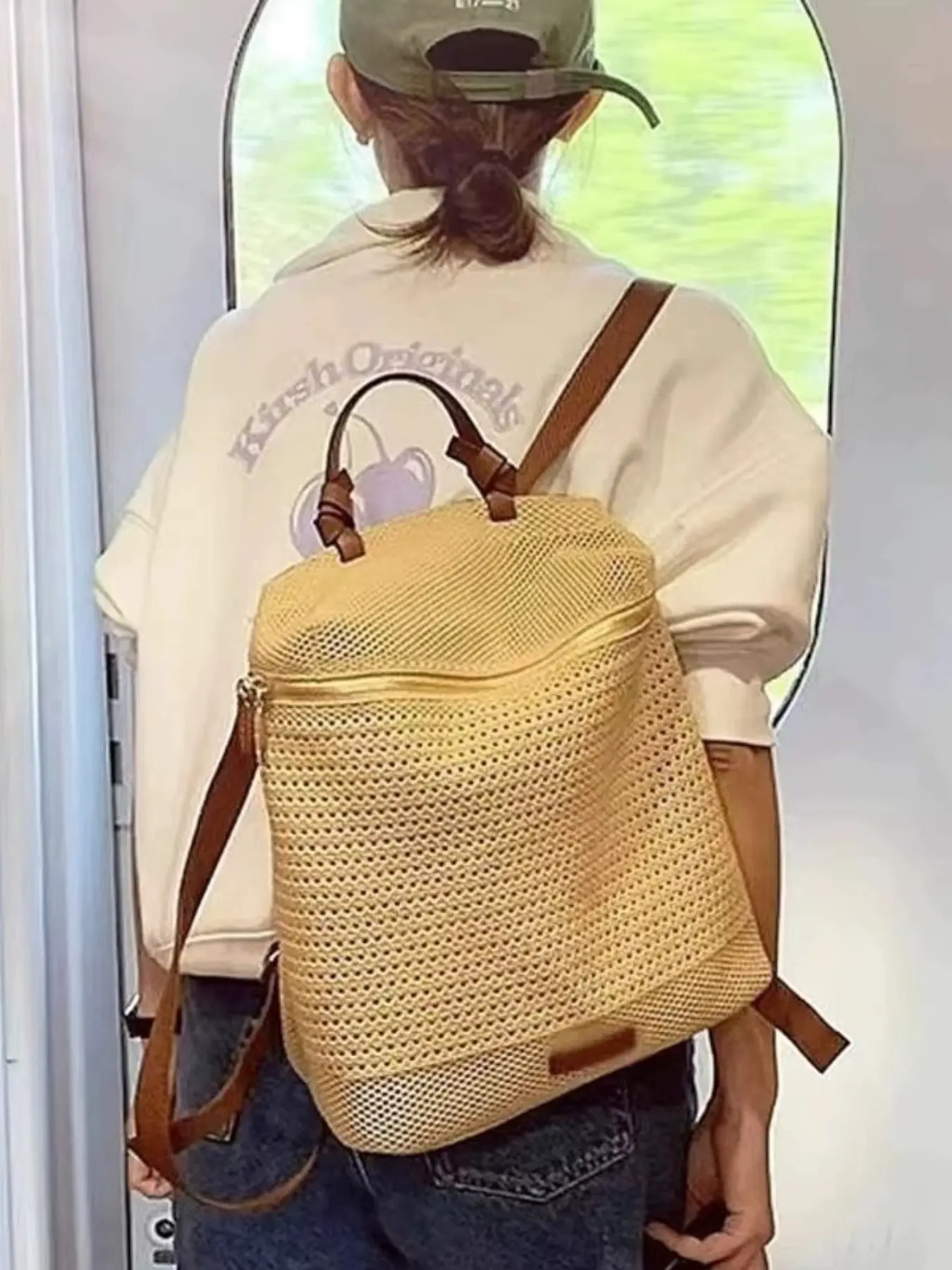 Large Capacity Straw Backpack, Trendy 2026 School Bag, Couples' Campus Bookbag, Perfect for Travel and Vacation
