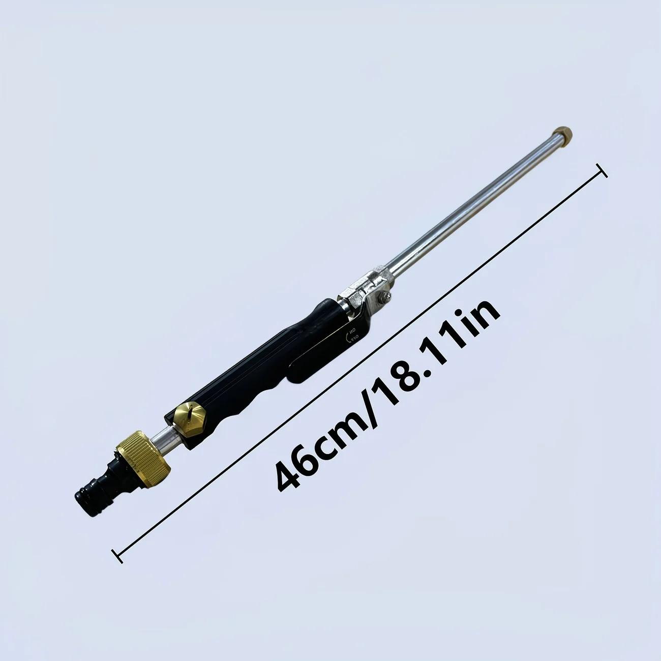 High Pressure Cleaning Spray Wand with Two Nozzles, Durable Aluminum, Battery-Free, Rust-Resistant, Outdoor Maintenance Tool