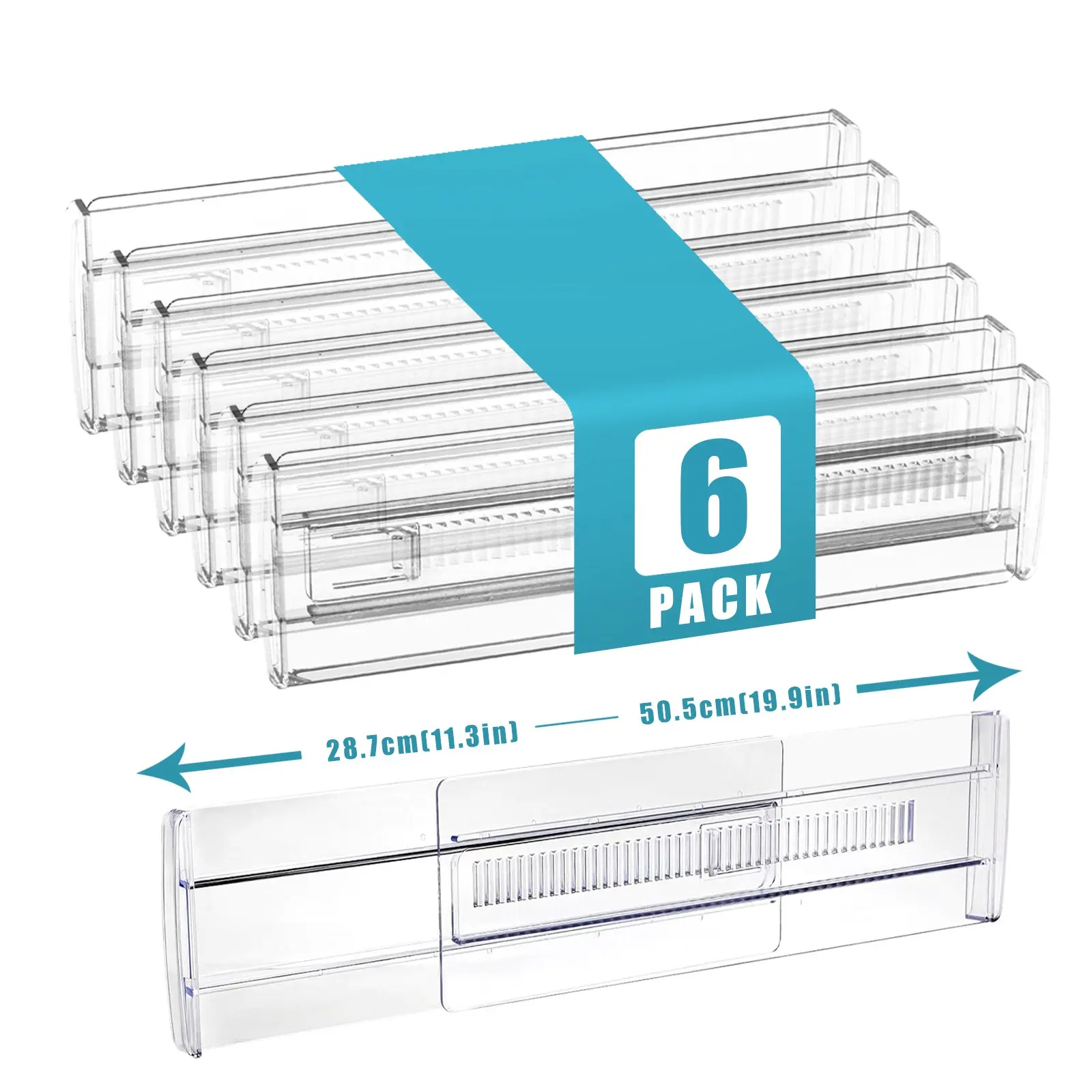 6/8/10/12-pack Adjustable Drawer Organizer Dividers – Clear Expandable Storage Components For Clothing And Kitchen Utensil Organization