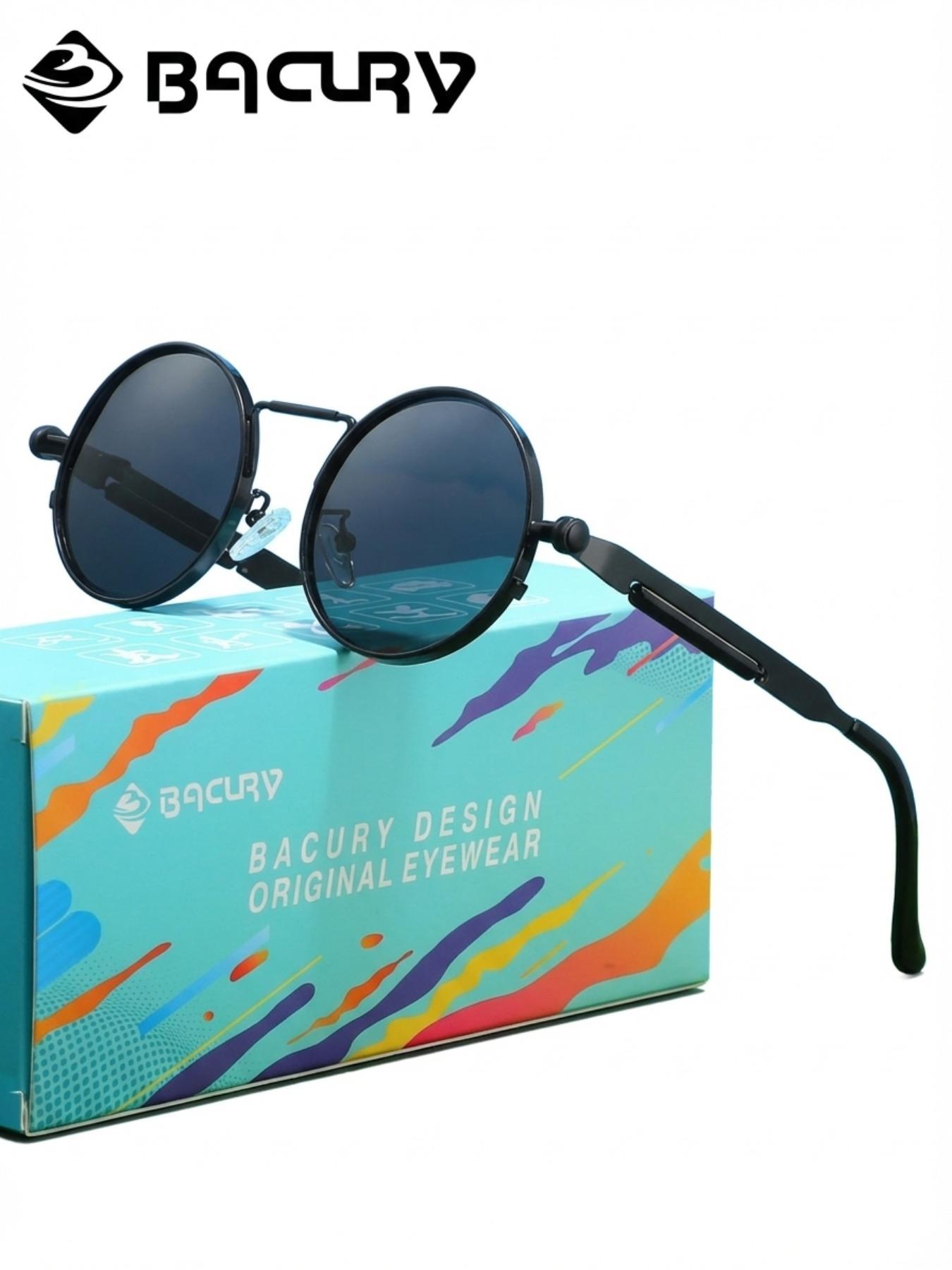 BACURY Classic Oval Polarizer Sunglasses Made Of Stainless Steel For Men And Women, Windproof For Outdoor Travel, Reducing Glare While Driving, Versatile, And Uv Resistant