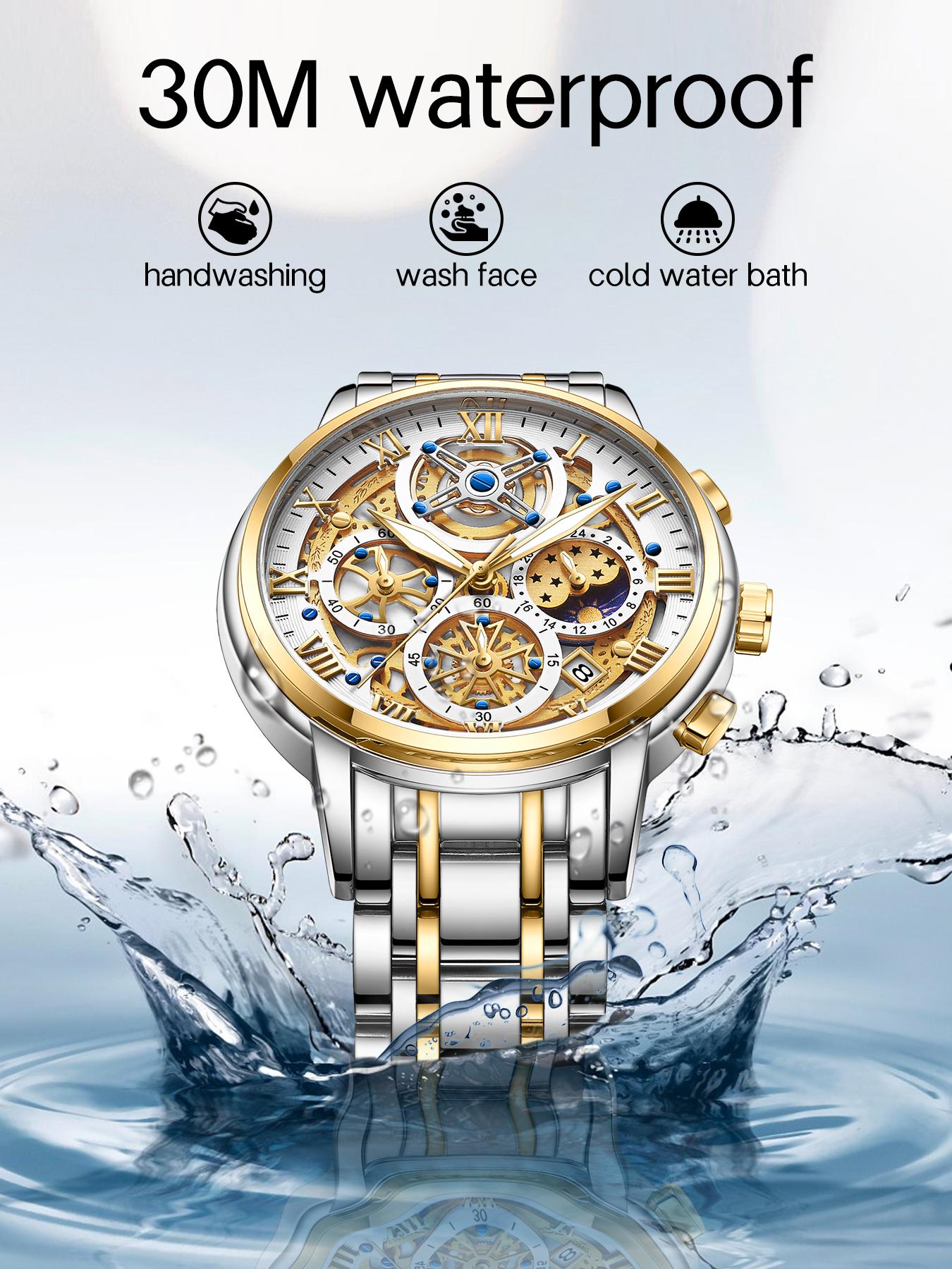 Lige Men's Business Watch with Multiple Dials, Waterproof, and Night Glow chronograph analog  watch luxury  watches Men's Stainless trendy exquisite