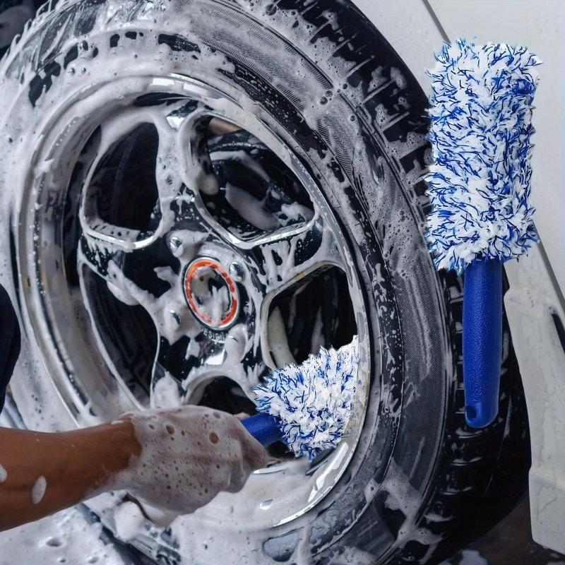 2pcs Wheel Cleaning Brush Set with Soft Bristles for Deep Cleaning, Scratch-Free Vehicle Surface Protection, Durable Plastic Handle, Ideal for Car, Truck, and Motorcycle Wheel Detailing, High-Quality Wheel Cleaning Tool, Efficient Car Detailing