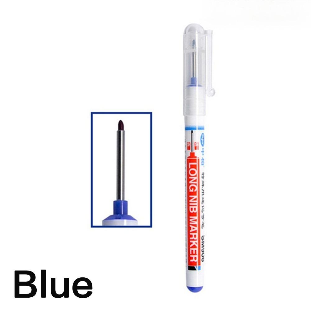 Industrial Waterproof Marker Pen, Long Head Deep Hole Design, Suitable for Metal Wood Glass Ceramic, Fade-Resistant Oil-Proof Cement Marking Tool