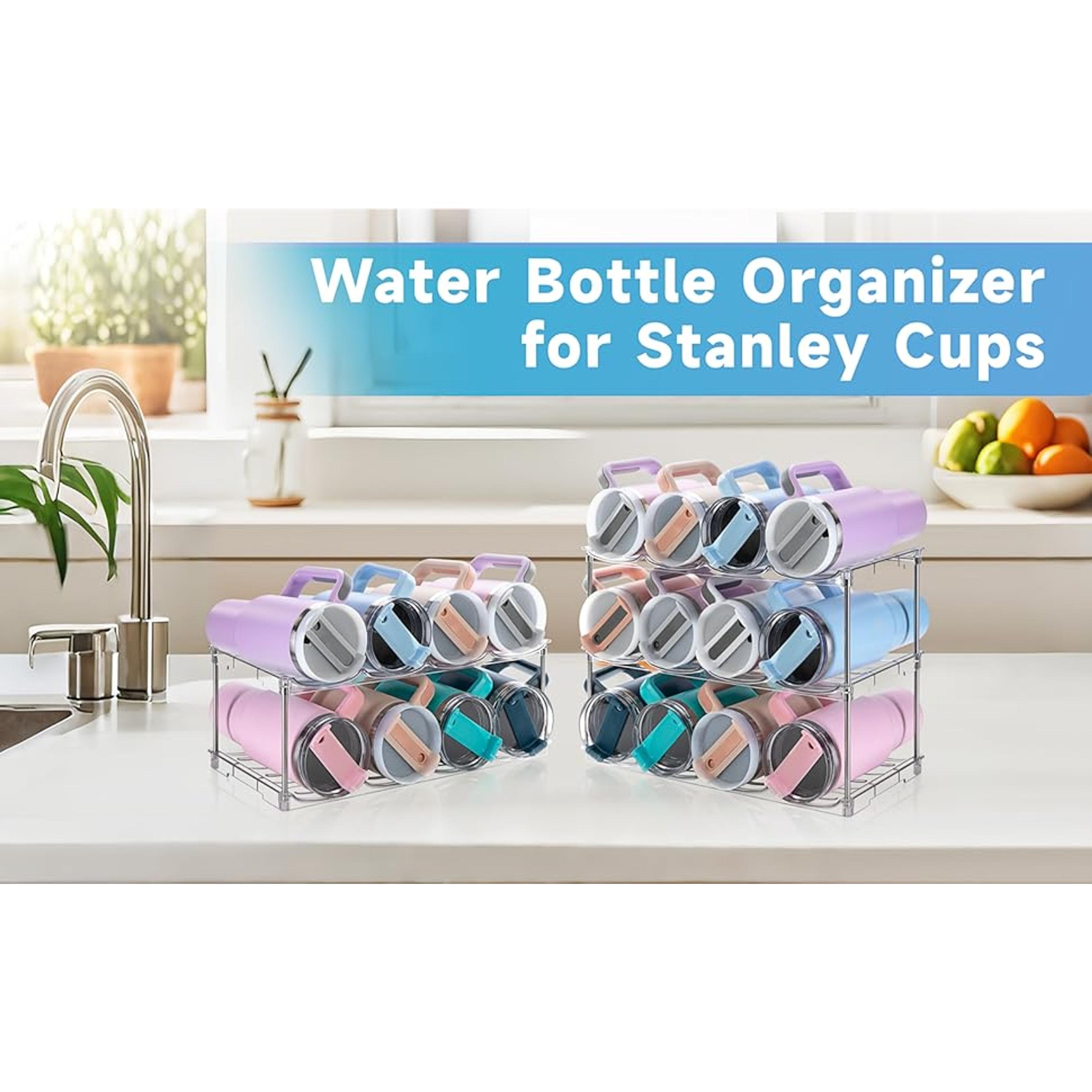 Larger Water Bottle Organizer for 40 oz Tumbler, Stackable Water Bottle Holder Rack for Cabinet, Kitchen Storage Organizer for Cup Accessories, Tumbler Storage Holder, 3 Pack Larger Water Bottle Organizer for 40 oz Tumbler, Stackable Water Bottle Holder Rack for Cabinet, Kitchen Storage Organizer for Cup Accessories, Tumbler Storage Holder, 3 Pack