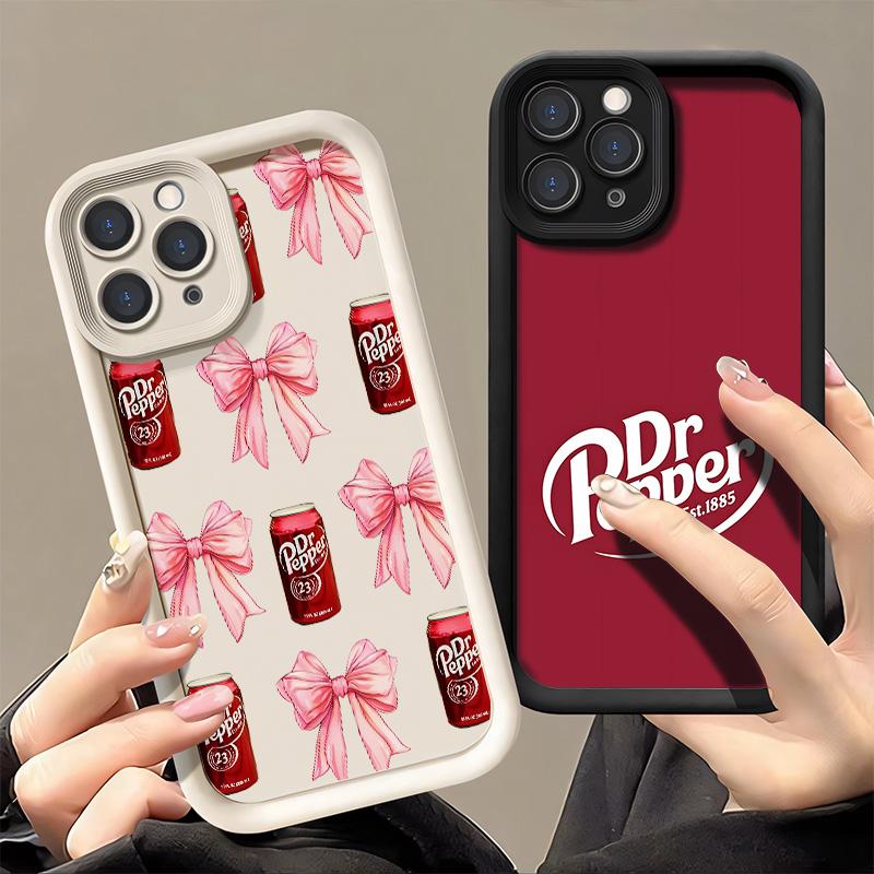 Casing For iPhone 13 14 PRO MAX PLUS dr pepper aesthetic Soft Silicone TPU Black White Red Gift Shockproof Protection Anti-Drop Protective Protector Aesthetic Phone Cases Shell Cover 1073