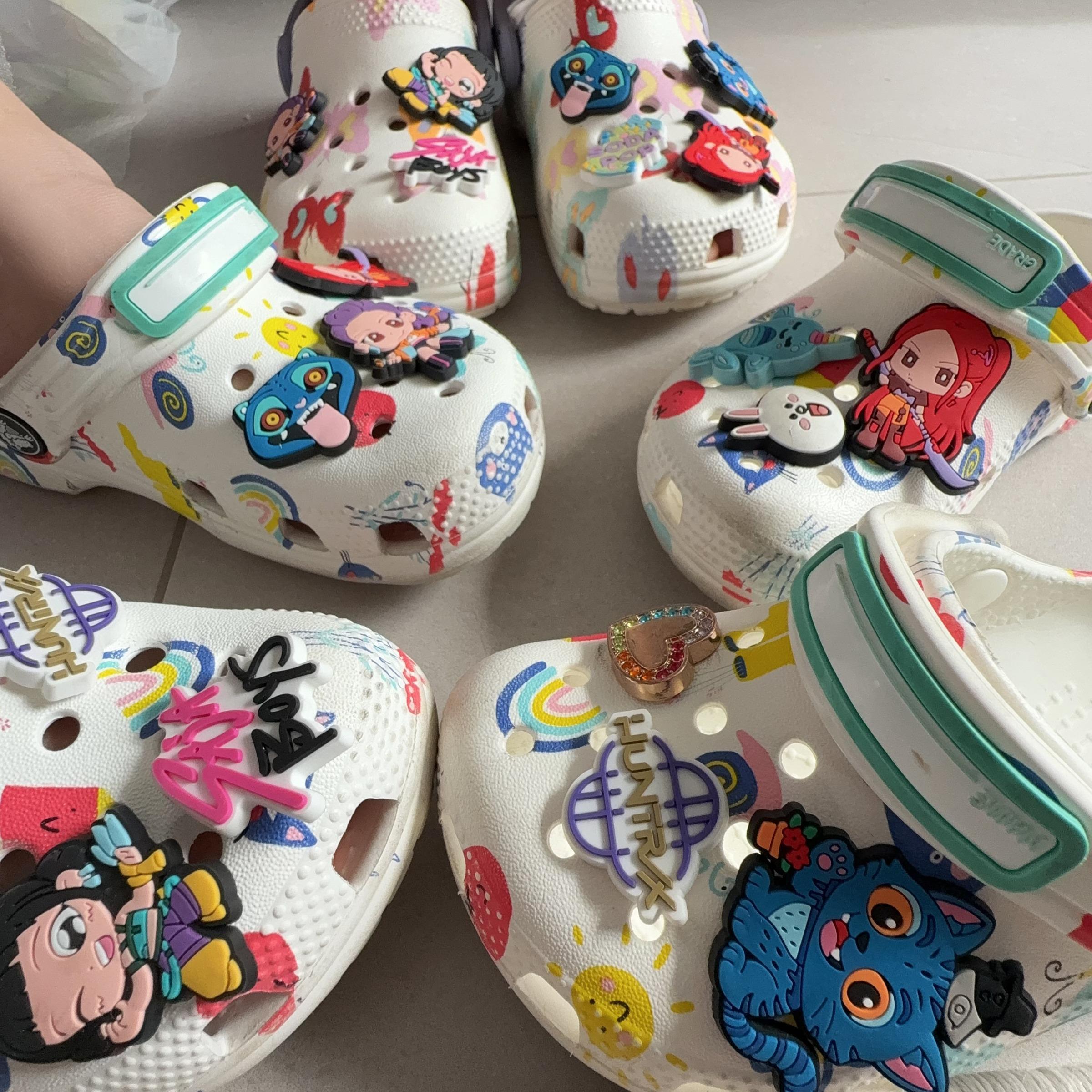 Unisex K-Pop Shoe Charms & Decorations, PVC Material, Perfect for Christmas Parties, Versatile Footwear Accessories