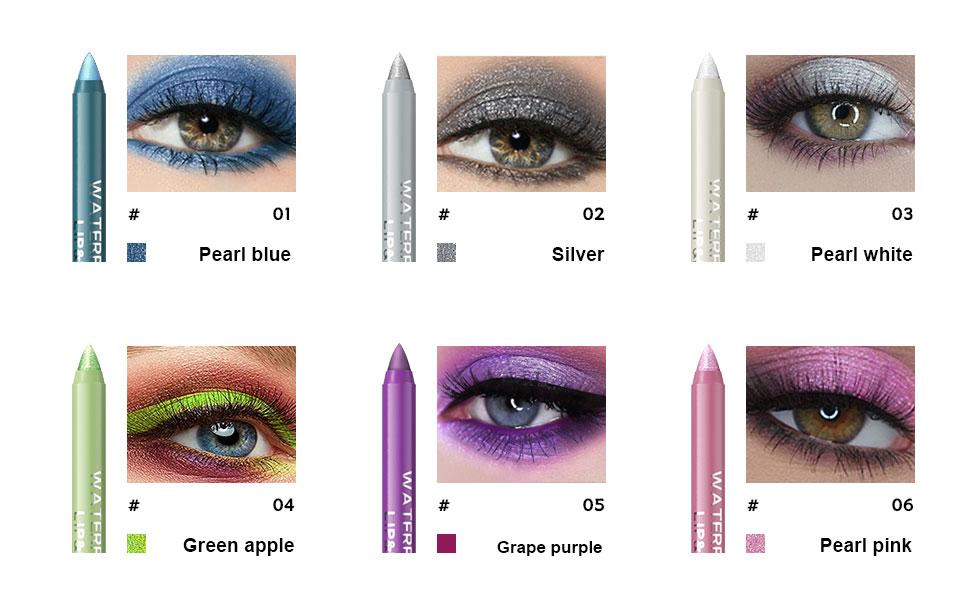 12 Color Gothic Eyeliner Pencil With Sharpener Set Makeup Smooth Matte Lipliner Waterproof Eyeshadow Pens Shine Pearl Smoky Punk Freckle Pen Cosmetic