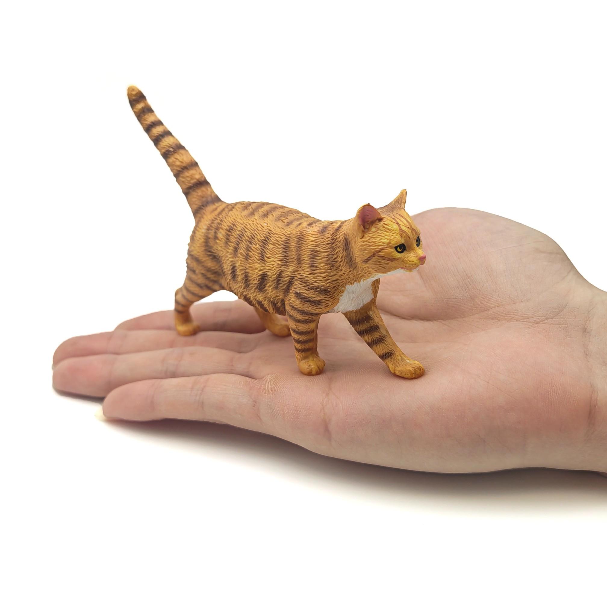 Realistic PVC Standing Cat Animal Model, Lifelike Design Cat Statue Decoration, Home Decor and Collection, Garden Office Desk Bonsai Rockery Miniature Scene