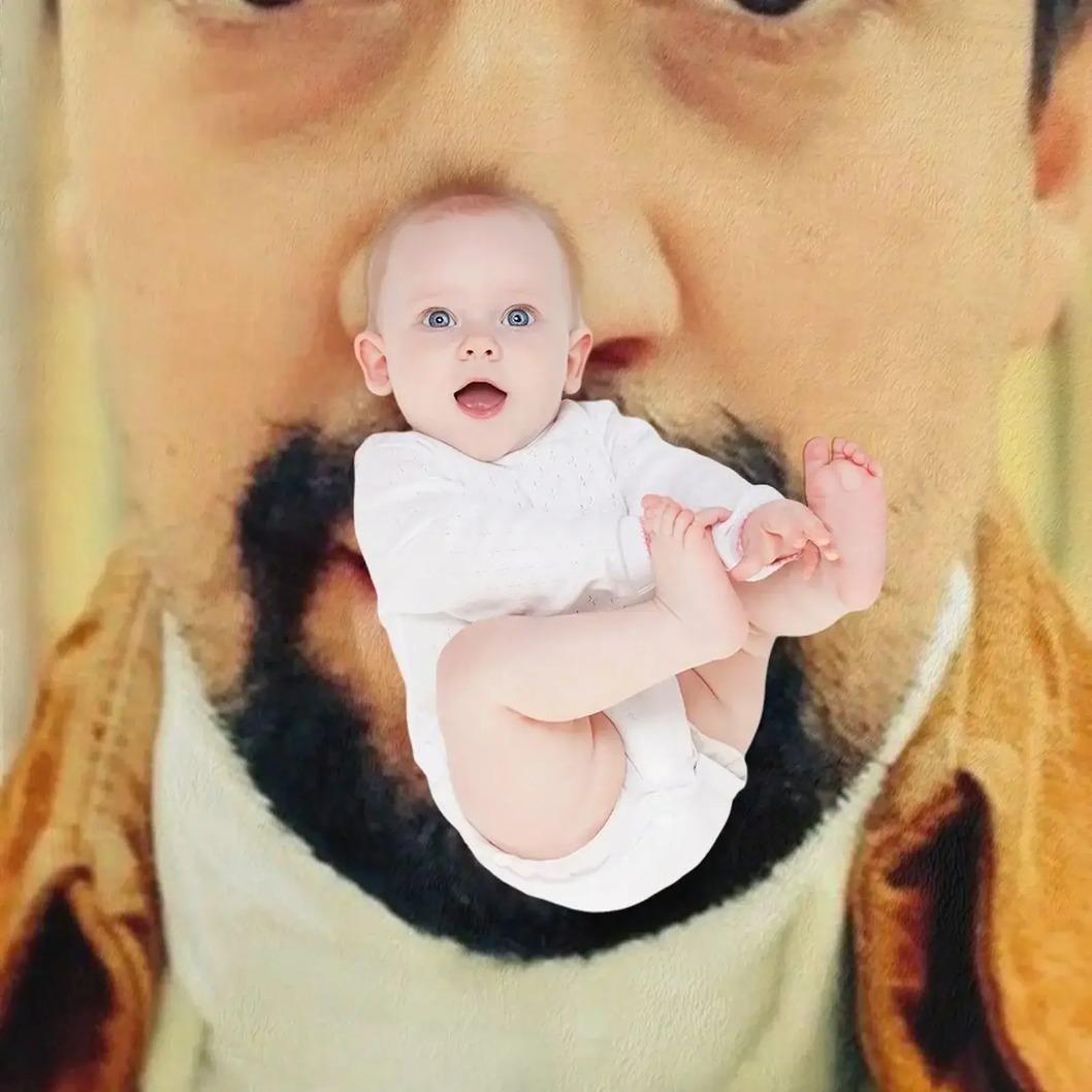 Lin-Manuel Miranda Biting Lip Meme Soft Flannel Blanket, Funny Actor Photo Throw for Musical Fans and Meme Rooms, Lin Manuel Portrait Collage Blanket, Biting Lip Photo Blanket, Celebrity Meme Fan Throw for Bedroom Couch Decor
