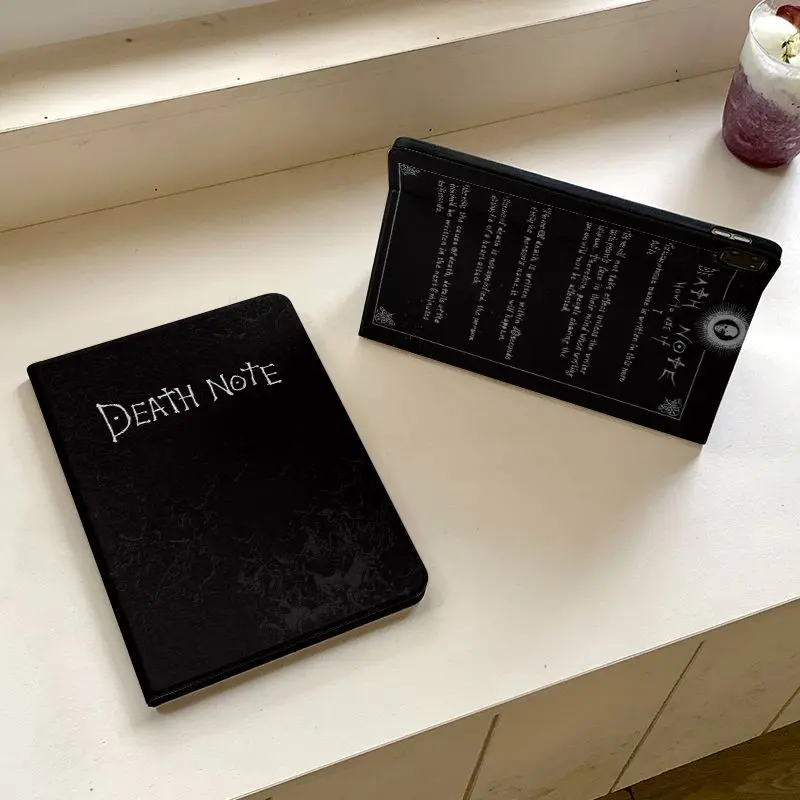 Death Note Anime Book Style iPad Case for iPad 10th/9th Gen, iPad Air 6/5/4, iPad Pro 11" - Aesthetic Dark Gothic Folio Stand Cover