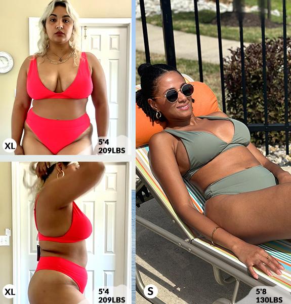 Yonique High Waisted Thong Bikini Set High Cut Bikini Two Piece Swimsuits V Neck Bathing Suit Triangle Bikini Top with High Cut High Rise Bikini Bottom Sexy Swimsuit for Women