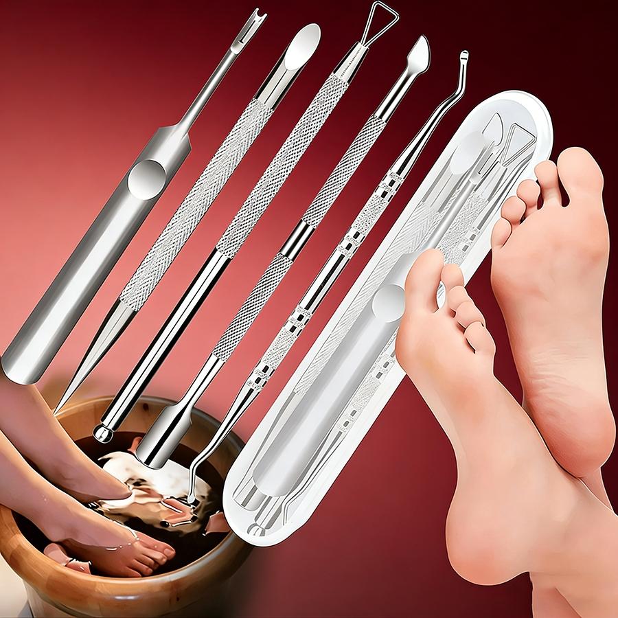 Professional Grade Nail Care Set 5Pcs, Stainless Steel Manicure Pedicure Tools with Portable Travel Case, Ideal Gift