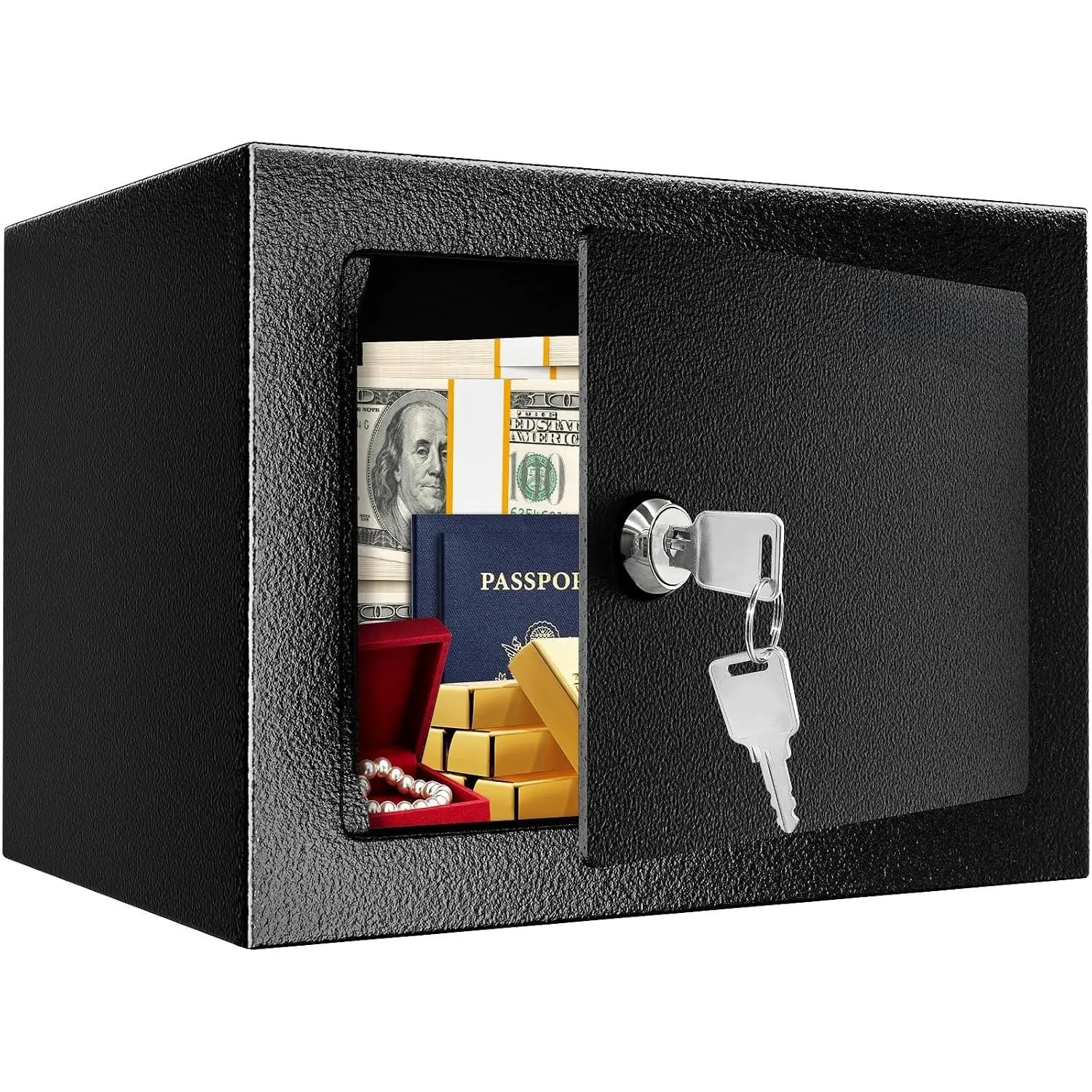 Safe Box with Key Lock, 0.23 Cu.Ft for