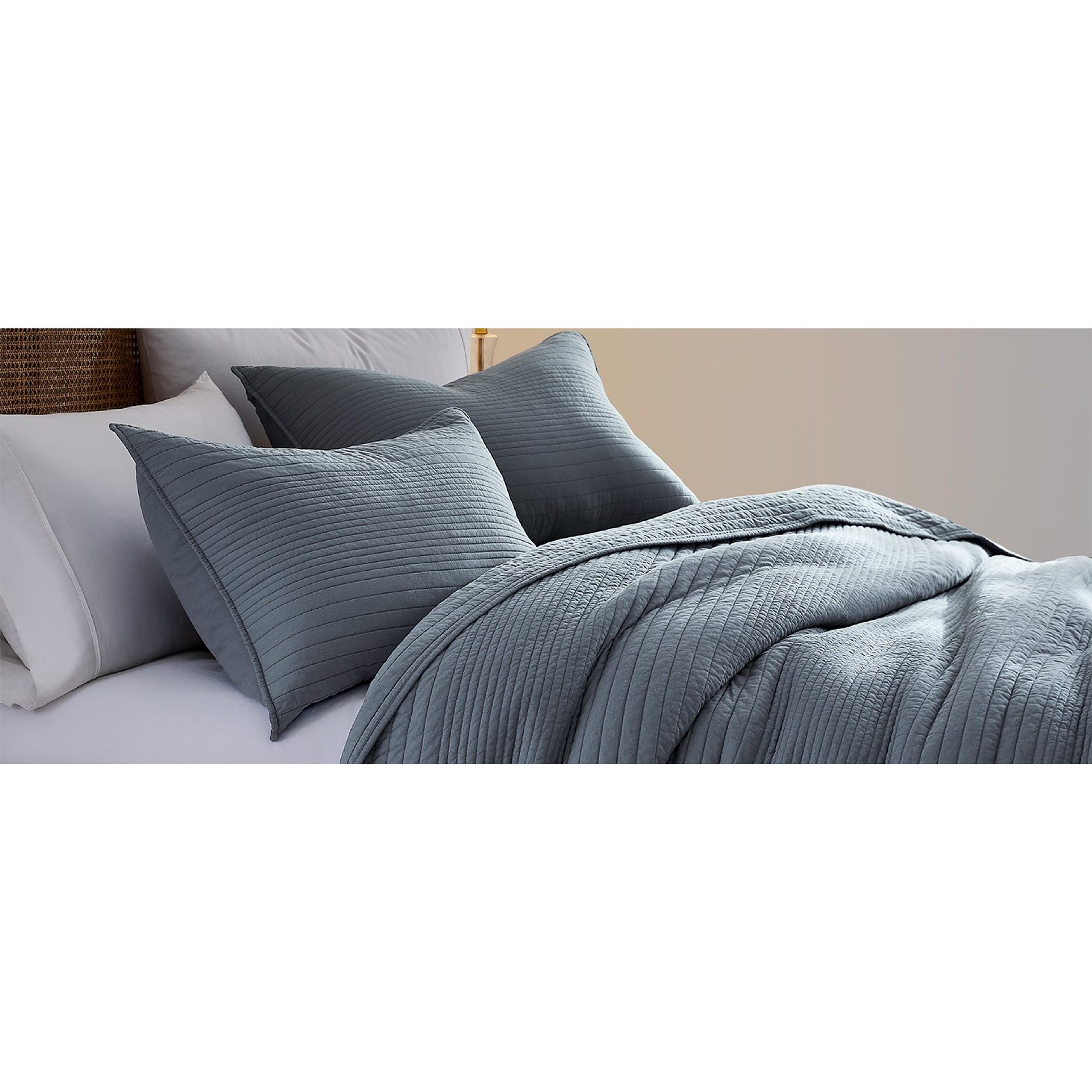 Queen Size 100% Cotton Striped White Bedding Set - Lightweight Crinkly Channel Pick Stitch Textured Bedspread, Shabby Chic Farmhouse Country Coverlet with 2 Shams for All Seasons Queen Size 100% Cotton Striped White Bedding Set - Lightweight Crinkly Channel Pick Stitch Textured Bedspread, Shabby Chic Farmhouse Country Coverlet with 2 Shams for All Seasons