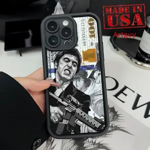 Phone case for iPhone 17 16 E Pro Max 15 Plus 14 13 12 11 Air Creative Scar Face Painted Advanced fashion gift Shockproof Silicone TPU Bumper Drop Protection Soft Cover