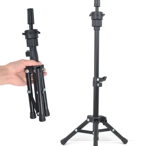 Adjustable Human Model Head Stand Tripod 21 Inch Wig Rack for Beauty and Hairdressing Training, Salon Displays and Demonstrations, Mannequin Head Stand