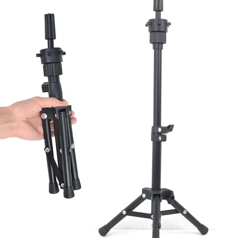 Adjustable Human Model Head Stand Tripod 21 Inch Wig Rack for Beauty and Hairdressing Training, Salon Displays and Demonstrations, Mannequin Head Stand