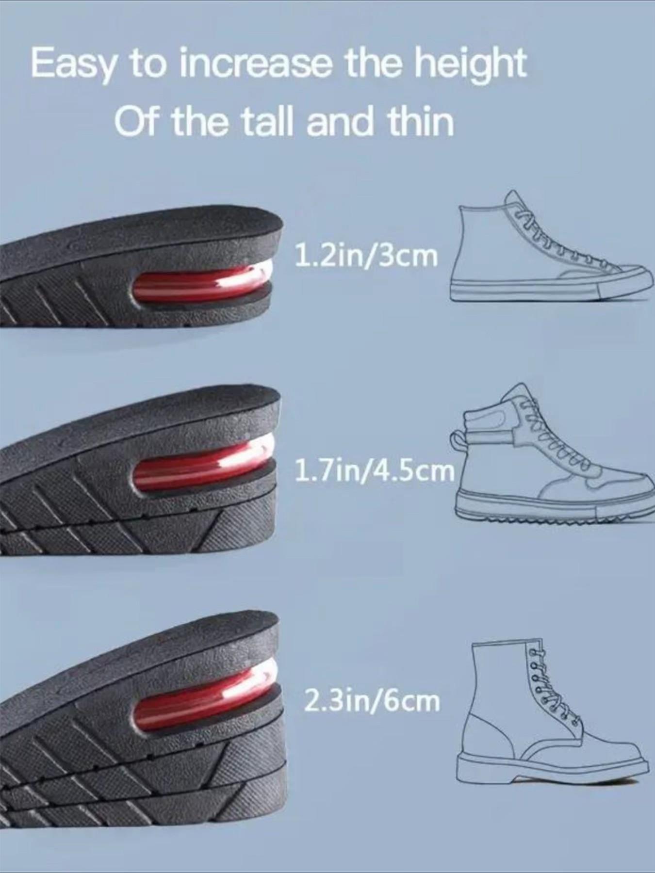 1 Pair Adjustable Height Lift Insoles | 4-Layer Air Cushion Shoe Inserts for Men Women Unisex Design Shock Absorbing Elevator Insoles for Daily Work