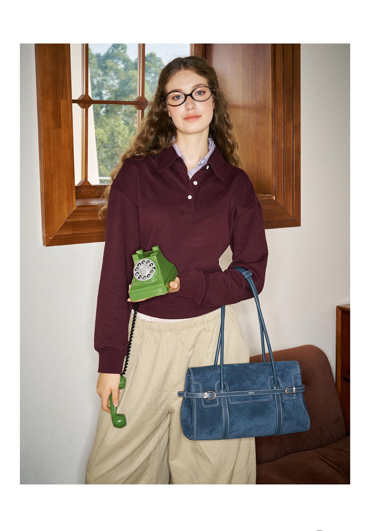Women's Suede Material Shoulder Bag from Muva Machi Story Series