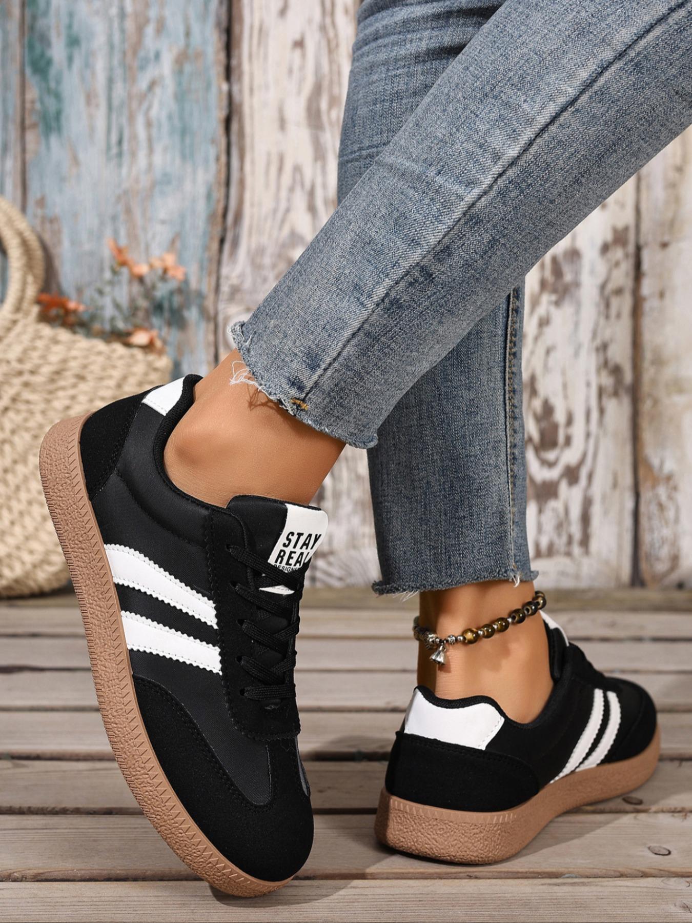 Women's Comfortable Lace-Up Sports Shoes, Lightweight Multi-Functional Casual Sneakers, Non-Slip Rubber Sole, All Seasons Use, Low Top Sneakers1123