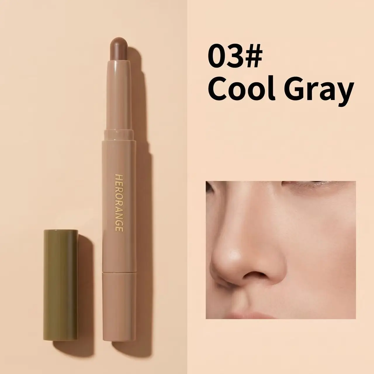 One-Step Dual Shade Contouring Pencil, Nose Shadow Face Contour, Contour Stick Makeup, Facial Contouring Makeup, Smooth Blend, Natural Finish, Ideal for Daily Commute, Recyclable