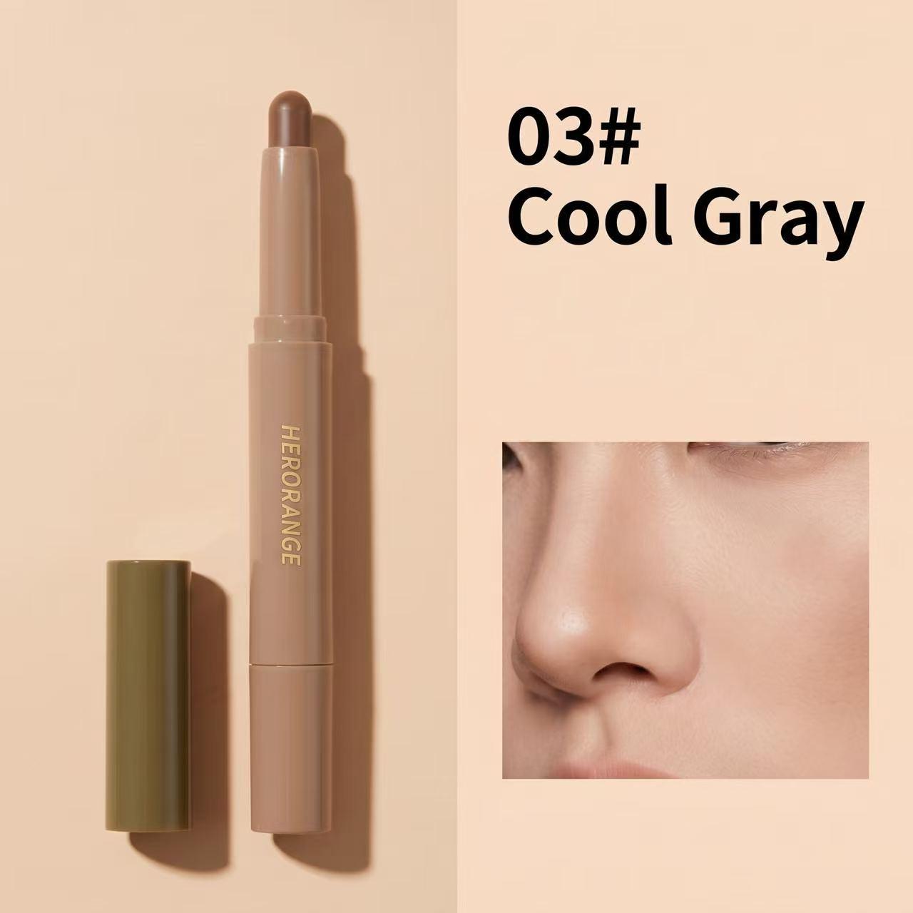 One-Step Dual Shade Contouring Pencil, Nose Shadow Face Contour, Smooth Blend, Natural Finish, Ideal for Daily Commute, Recyclable