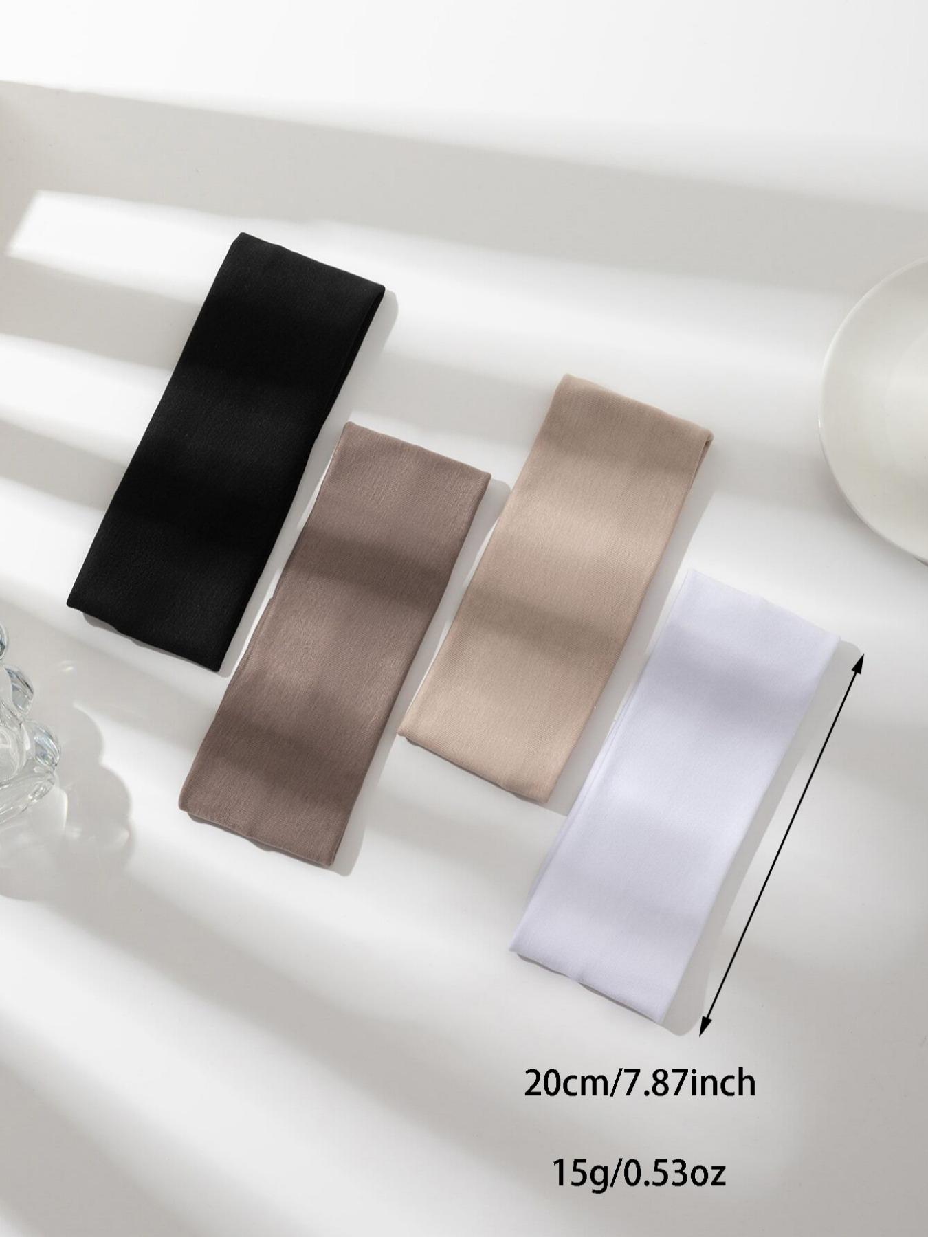 Fashion Solid Color Hair Band (4pcs), High Stretch Sweat-absorbing Hair Band, Daily Hair Accessories for Women & Men, Elastic Headbands