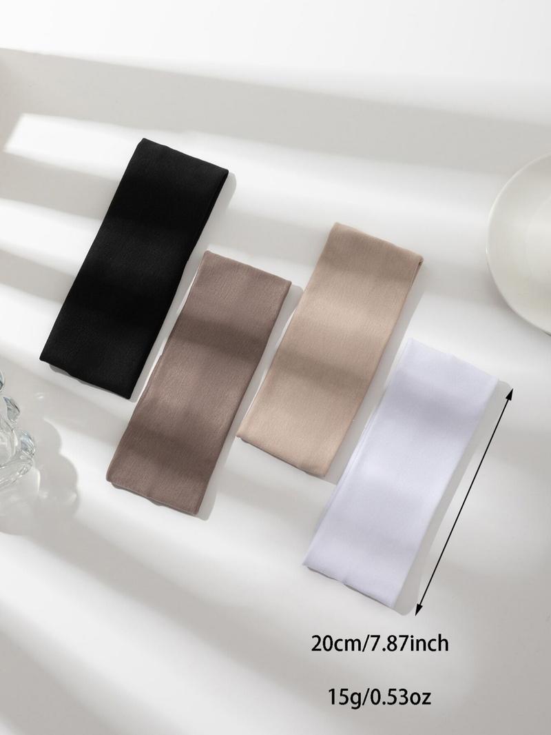 Fashion Solid Color Hair Band (4pcs), High Stretch Sweat-absorbing Hair Band, Daily Hair Accessories for Women & Men, Elastic Headbands