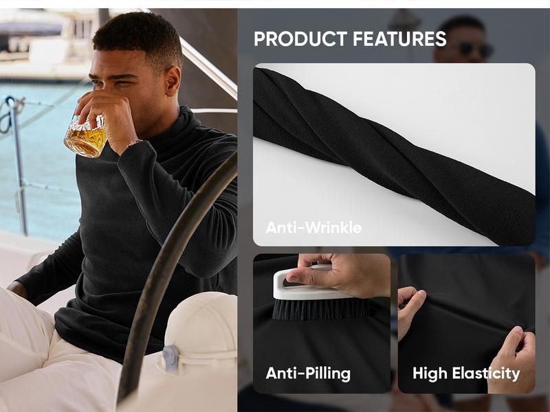 JMIERR Men's Casual Long Sleeve Turtleneck Shirts Lightweight Mock Pullover Sweaters Knitted T Shirt Slim Fit Tee Tops JMIERR Men's Casual Long Sleeve Turtleneck Shirts Lightweight Mock Pullover Sweaters Knitted T Shirt Slim Fit Tee Tops