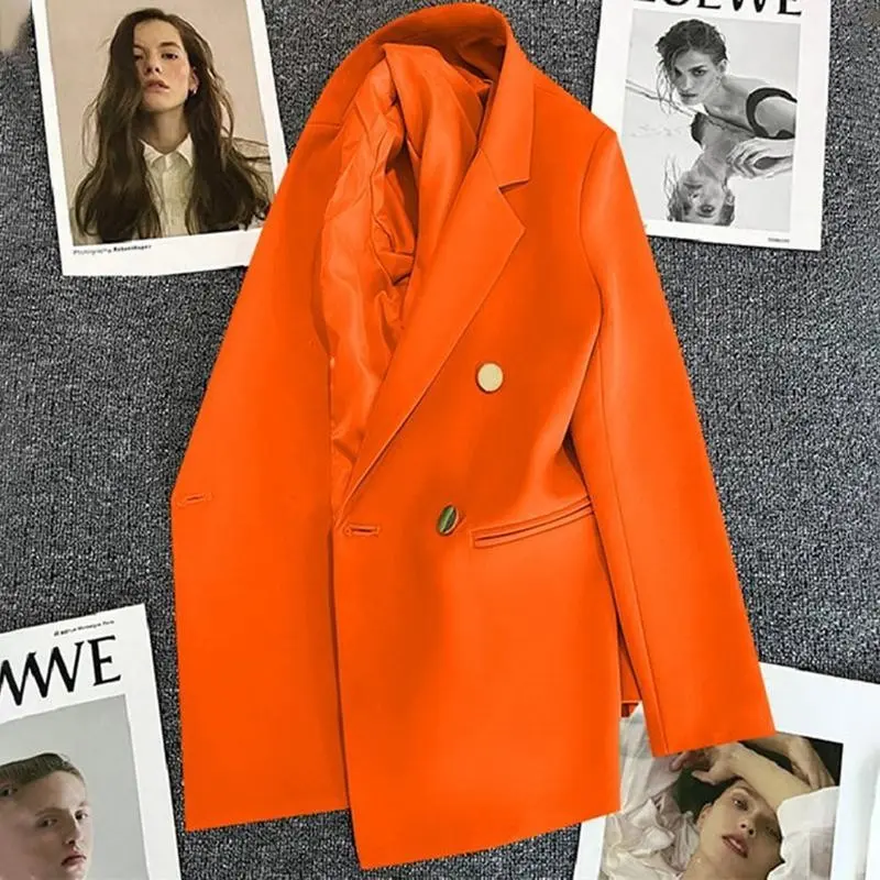 Casual Office Lady Single Button Blazer Vintage Women 2023 Fashion Long Sleeve New In Coats Jackets Outerwear White Black Tops