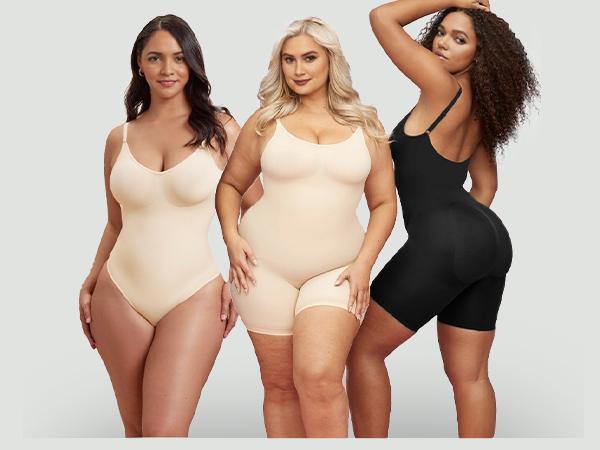 YIANNA Women Shapewear Tummy Control  Seamless  Bodysuit  Snatched Waist Body Suit Thong or Brief