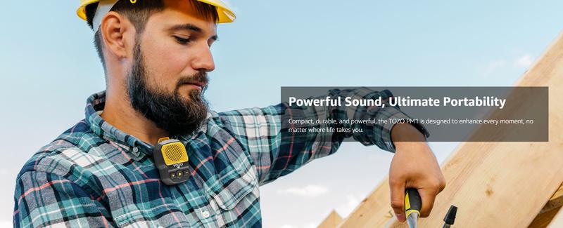 TOZO PM1 Wearable Speaker with, Clip-On Wireless Water-Resistant Portable Bluetooth Speaker Built-in Mic for Hands-Free Music/Calls, 20 Hour Playtime Mini Gifts for Men and Women TOZO PM1 Wearable Speaker with, Clip-On Wireless Water-Resistant Portable Bluetooth Speaker Built-in Mic for Hands-Free Music/Calls, 20 Hour Playtime Mini Gifts for Men and Women