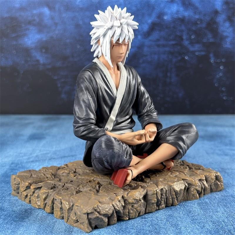 Naruto Jiraiya of Myobokuzan Meditation Figurine with Rock Base – Anime Action Figure, Perfect for Car Decor and Desktop Ornaments, Ninja Collectible, Versatile Usage, Perfect Gift