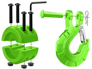 Nilight Forged Steel Winch Hook 3/8" Grade 70 Safety Latch Winch Cable Hook Stopper & Clevis Slip Hook Sets, Included Allen Wrench,Max 35,000 lbs