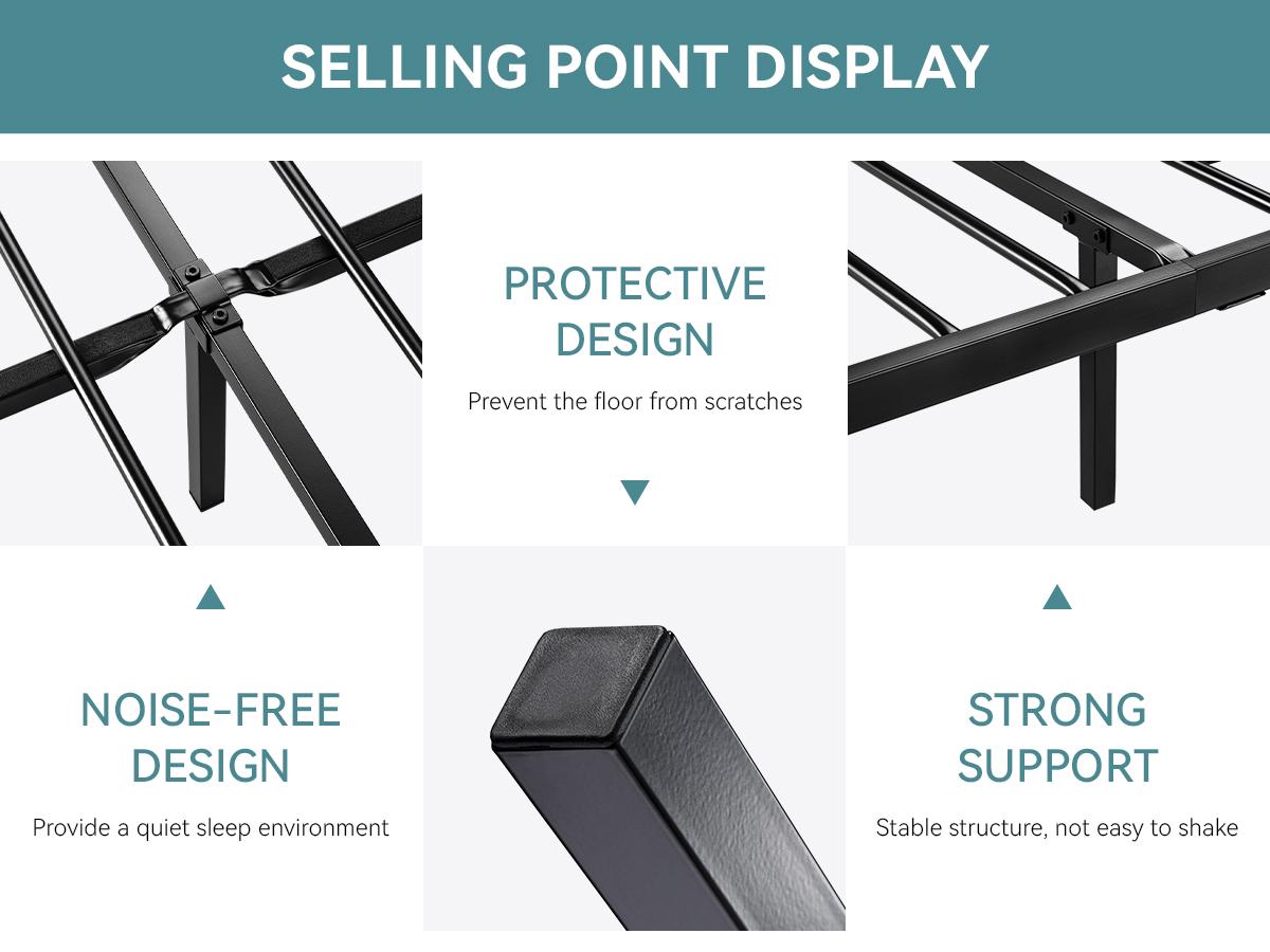 HOOMIC Metal Platform Bed Frame【Frame Only No Mattress】with Charming Butterfly Design, No Box Spring Required,White/Black,Twin/Full/Queen