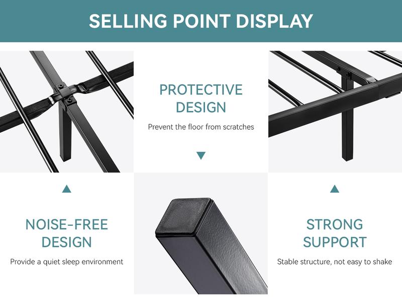 HOOMIC Metal Platform Bed Frame【Frame Only No Mattress】with Charming Butterfly Design, No Box Spring Required,White/Black,Twin/Full/Queen