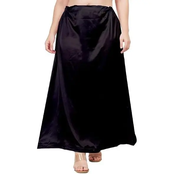 Women's Clothing Solid Satin Silk Petticoat Solid Soft & Smooth Satin Underskirt Sari