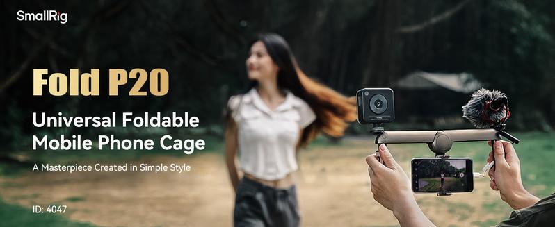 SmallRig P20 Foldable Universal Phone Cage, Smartphone Video Rig Filmmaking Vlogging Case Stabilizer for Videomaker Video-grapher for iphone17 Pro/MAX for Samsung and Other Android Phones 4047 Selfie Cellphone Portable Stabilization