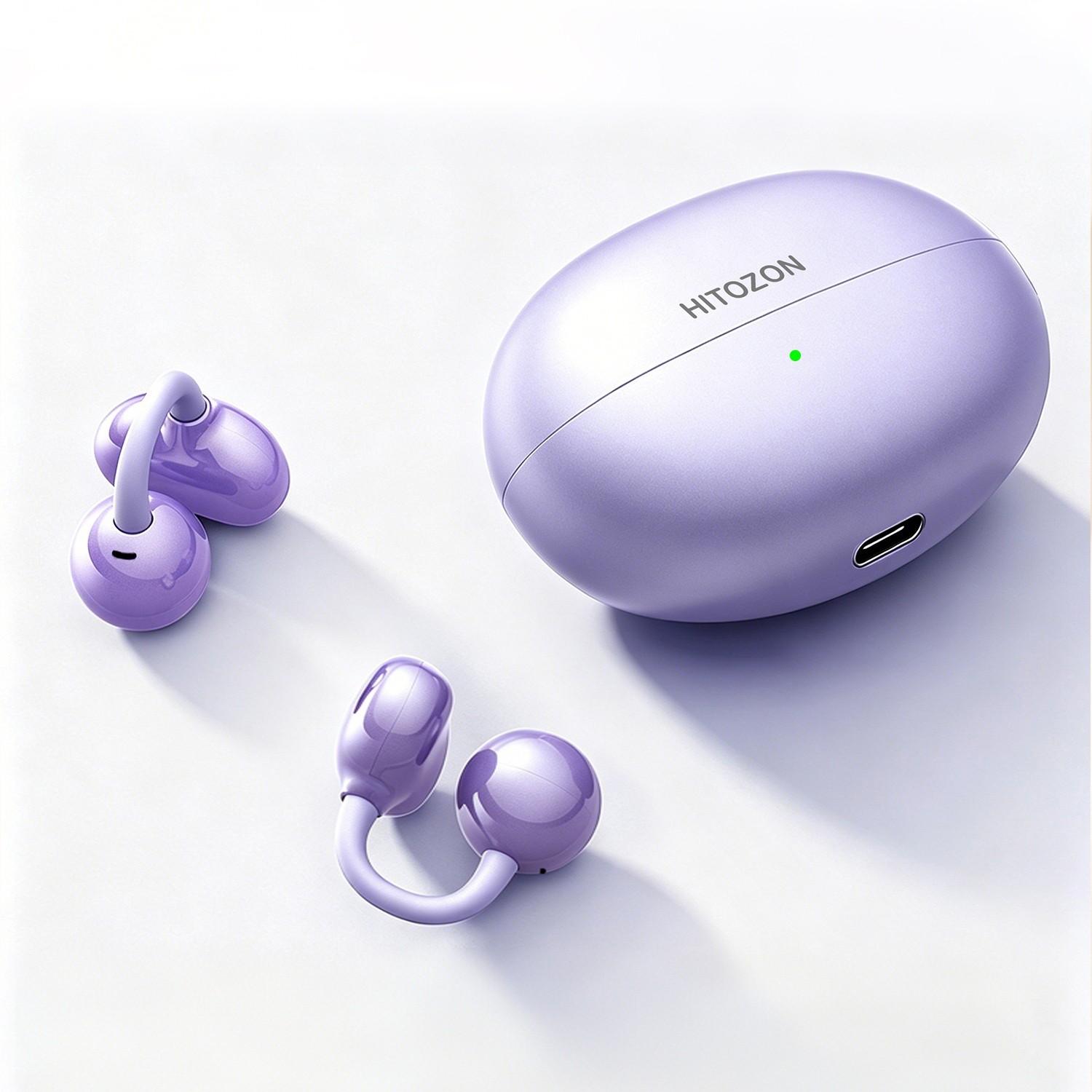 Open-Ear Wireless 6.0 Earphones for iPhone & Android, Bluetooth-compatible Ear Clip Headphones, Headset, Directional Sound, Pain-Free Fit, Multi Color Options