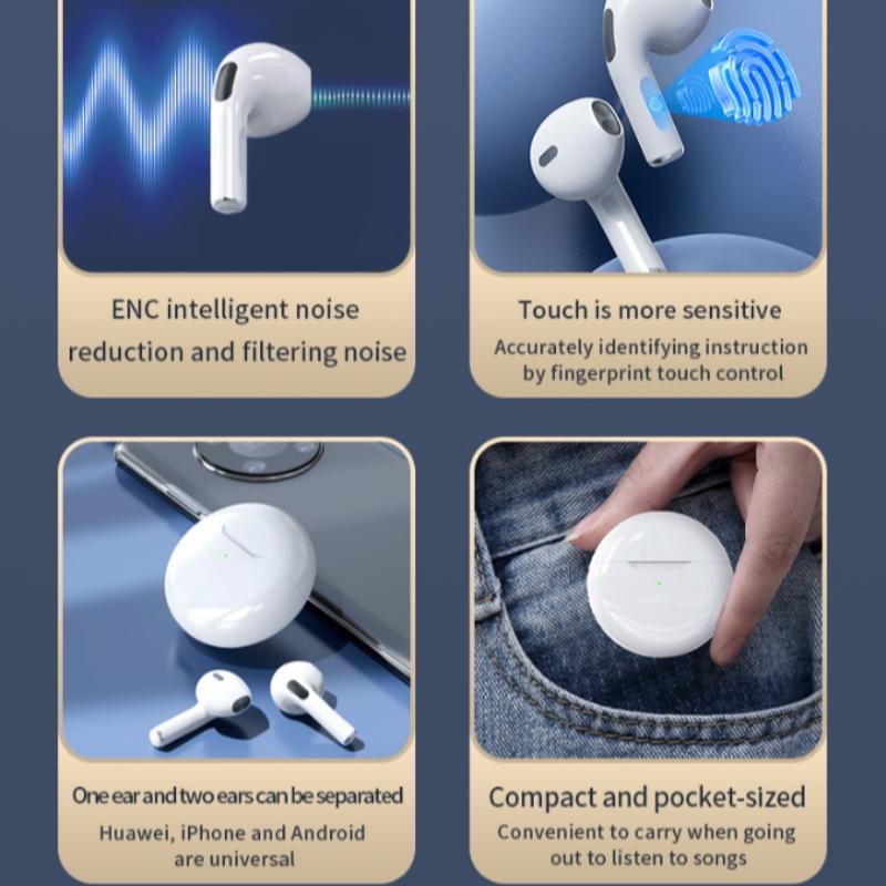 Wireless Earbuds Bluetooth-compatible Headphones Wireless Earplugs New Bluetooth-compatible Headphones Leather Texture TWS Surround Sound Portable Sports Earphones High Quality Headphones