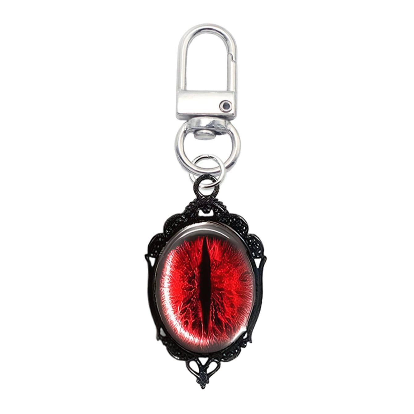 Vintage Gothic Dark Series Alloy Pendant, Fashion Charm Keychain, Blood Gem Demon Eye Pendant, Decorative Accessory for Wallets, Backpacks, Luggage
