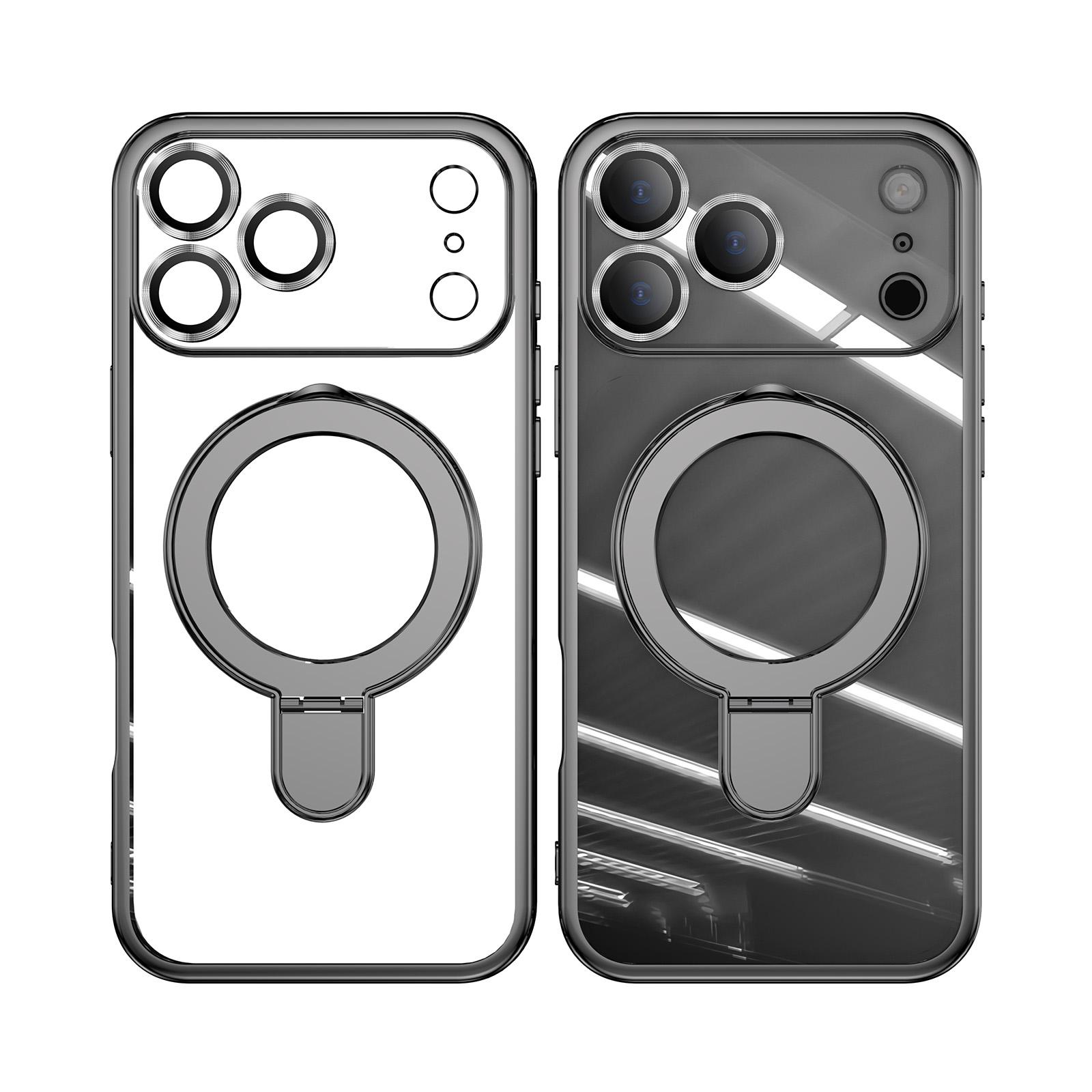 Magnetic for iPhone 17 Pro Max 17 Air 17 Pro 16 15 14 13 Case with Invisible Stand[Compatible with MagSafe][Full Camera Lens Protector][Military Drop Protection] Shockproof Not Yellowing Clear Slim Soft for Women Men