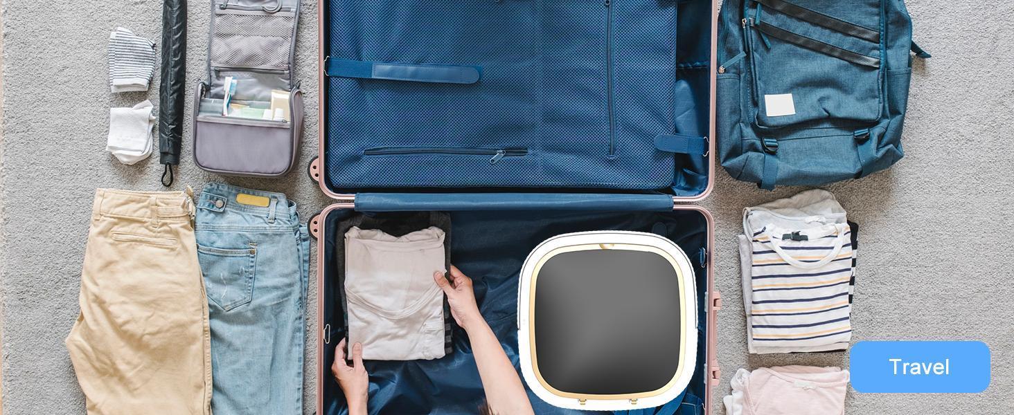 Portable mini washing machine, equipped with an intelligent pulse device and hand-washing simulation function, can be used for single-person washing. Suitable for business trips and travel.