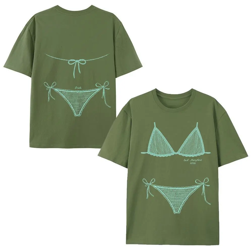 Women's Cotton Short-Sleeve Seashell Graphic T-Shirt - Fitted Casual Basic Top, Sporty Sports Top, Streetwear Graphic Tee, Beach Bachelorette Party Bikini Companion Clothing