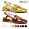 Coutgo Women's Mary Jane Chunky Low Heels Slingback Pumps Closed Square Toe Wedding Dress Shoes summervibes – Runs Slightly Large, Recommend Sizing Down Half a Size outdoorfun, Shoes For Women, Mary Janes Shoes,back to school,back to school haul