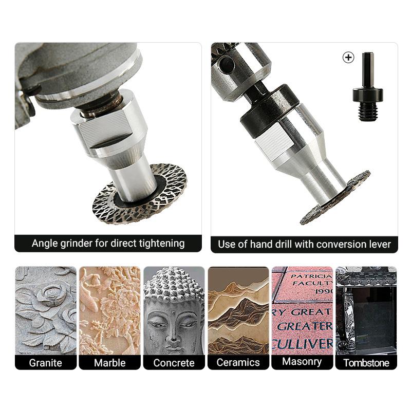 LOZLIN 5PCS 1.5"/40MM Diamond Engraving Blades - Removable Flange for Granite, Marble, Tile & PVC Engraving - Rotary Saw Blades for Stone Lettering, Angle Grinder Carving Grinding Tools LOZLIN 5PCS 1.5"/40MM Diamond Engraving Blades - Removable Flange for Granite, Marble, Tile & PVC Engraving - Rotary Saw Blades for Stone Lettering, Angle Grinder Carving Grinding Tools