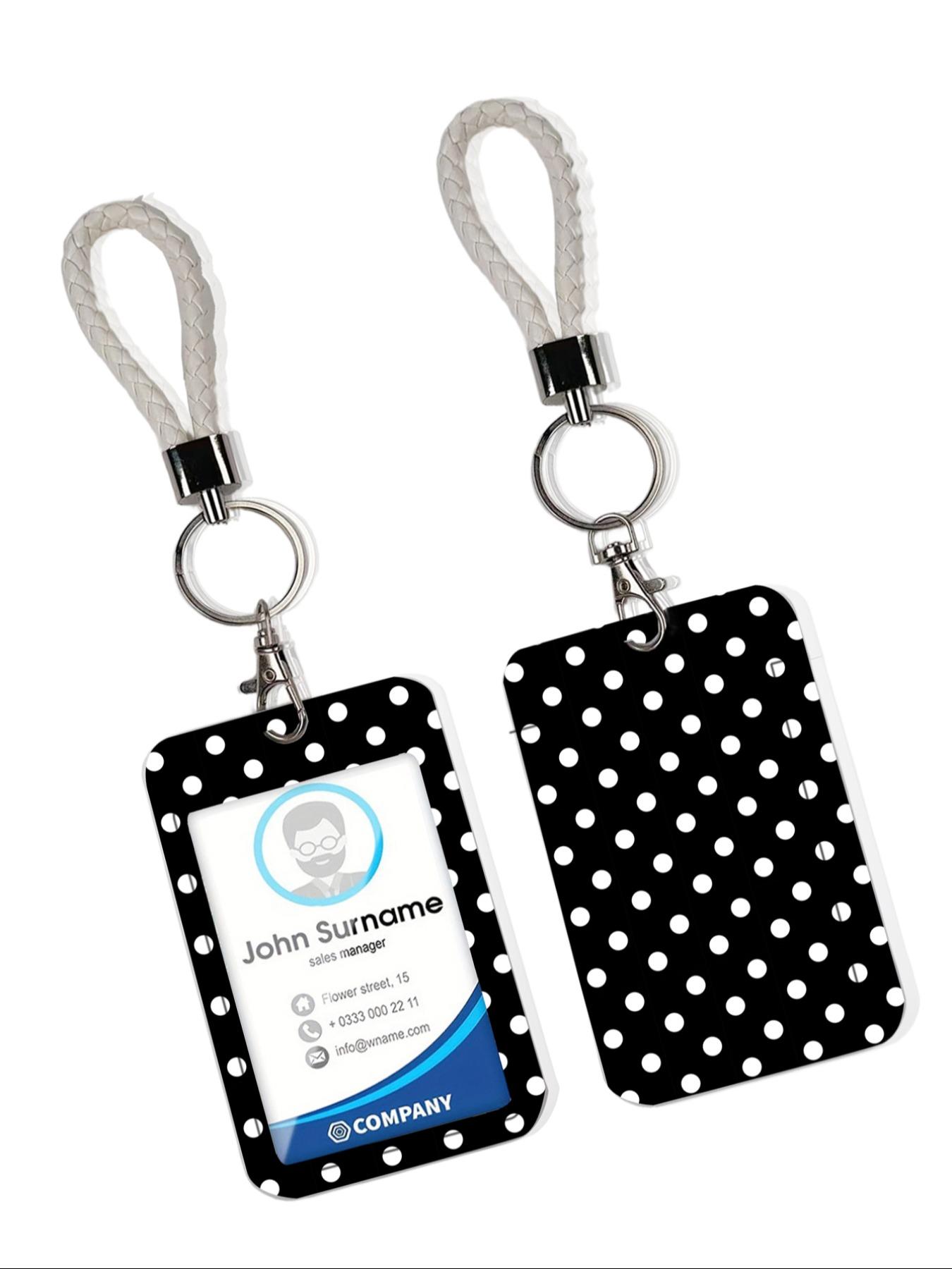 Polka Dot Pattern Bag Charm Keychain Pendant, Compatible with Airline Tags Wallets, Perfect Gift for Bags & Backpacks, Casual Style