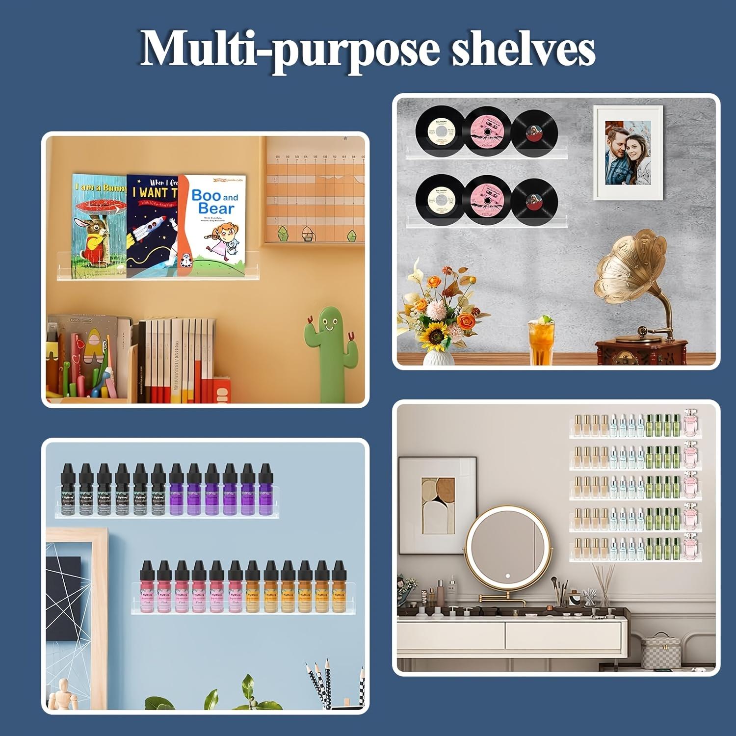 Transparent acrylic glass storage rack, designed for nail polish display, with 3, 6, 9 or 12 compartments, suitable for salons, retail stores and dressing rooms, Clear Display Stand